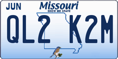 MO license plate QL2K2M