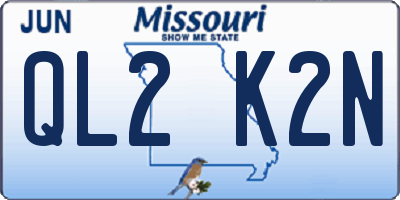 MO license plate QL2K2N