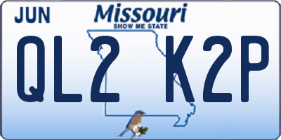 MO license plate QL2K2P