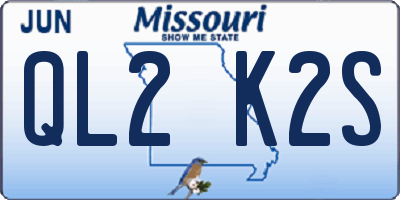 MO license plate QL2K2S