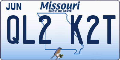 MO license plate QL2K2T