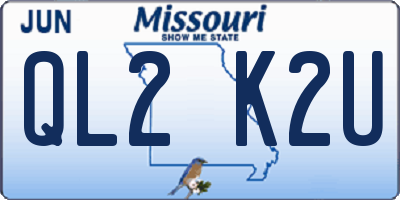 MO license plate QL2K2U