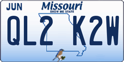 MO license plate QL2K2W