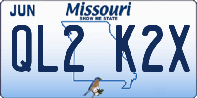 MO license plate QL2K2X