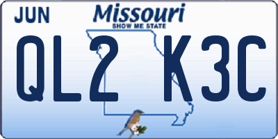 MO license plate QL2K3C