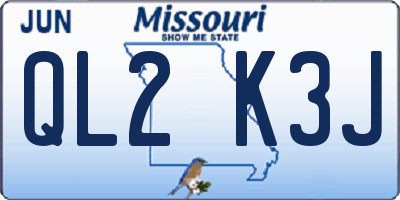MO license plate QL2K3J