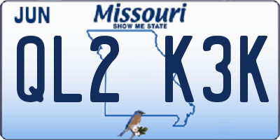 MO license plate QL2K3K
