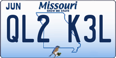 MO license plate QL2K3L