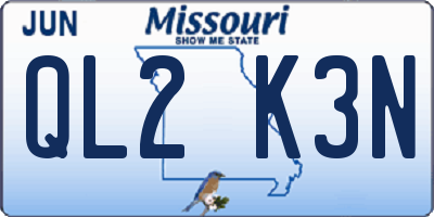 MO license plate QL2K3N