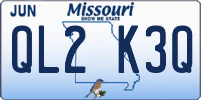 MO license plate QL2K3Q
