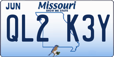 MO license plate QL2K3Y