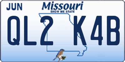 MO license plate QL2K4B