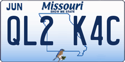 MO license plate QL2K4C