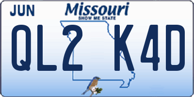 MO license plate QL2K4D