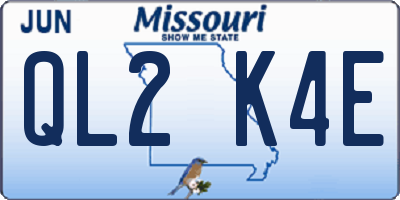 MO license plate QL2K4E