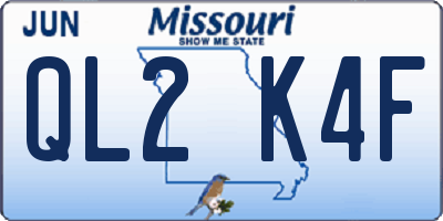 MO license plate QL2K4F