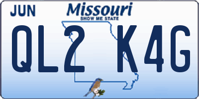 MO license plate QL2K4G