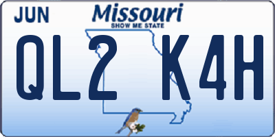 MO license plate QL2K4H