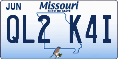 MO license plate QL2K4I