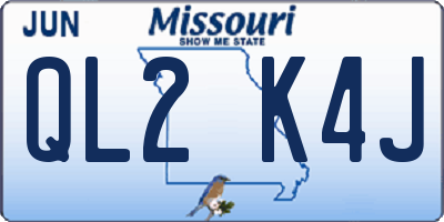 MO license plate QL2K4J