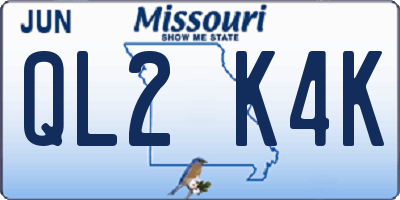 MO license plate QL2K4K