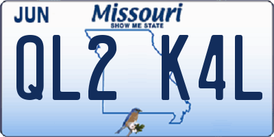 MO license plate QL2K4L