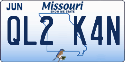 MO license plate QL2K4N