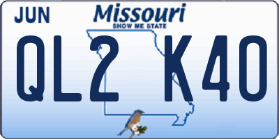 MO license plate QL2K4O