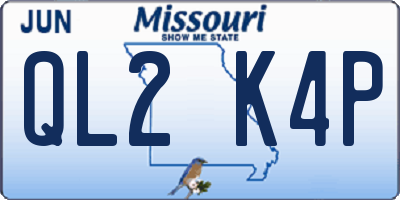 MO license plate QL2K4P