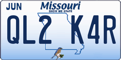MO license plate QL2K4R