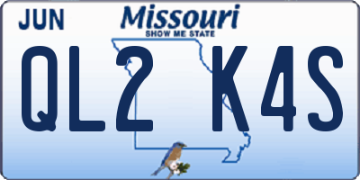 MO license plate QL2K4S