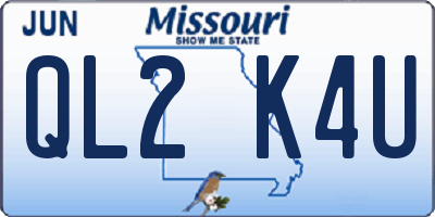 MO license plate QL2K4U