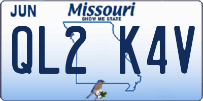 MO license plate QL2K4V