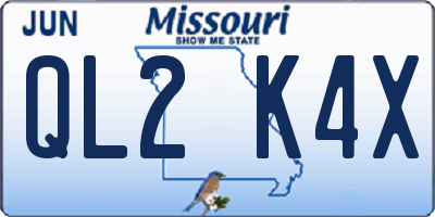 MO license plate QL2K4X