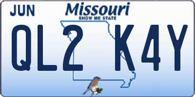 MO license plate QL2K4Y