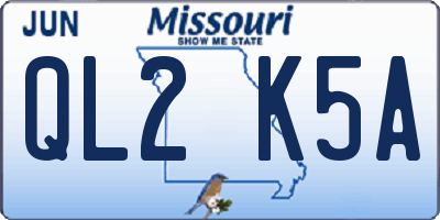 MO license plate QL2K5A