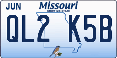 MO license plate QL2K5B