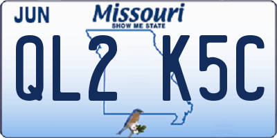 MO license plate QL2K5C