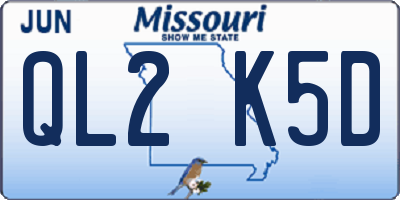 MO license plate QL2K5D