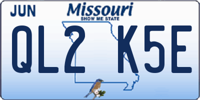 MO license plate QL2K5E