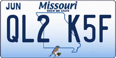 MO license plate QL2K5F