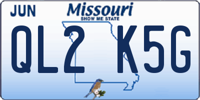 MO license plate QL2K5G