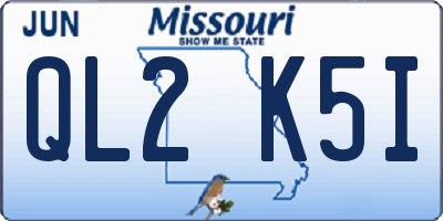 MO license plate QL2K5I