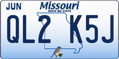MO license plate QL2K5J