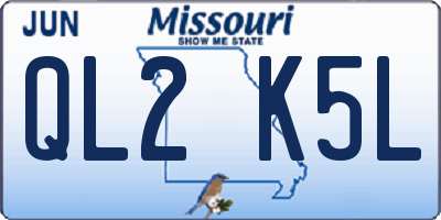 MO license plate QL2K5L