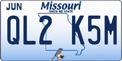 MO license plate QL2K5M