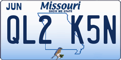 MO license plate QL2K5N