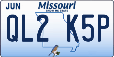 MO license plate QL2K5P