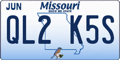 MO license plate QL2K5S