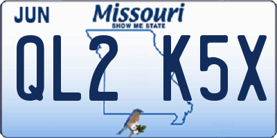 MO license plate QL2K5X